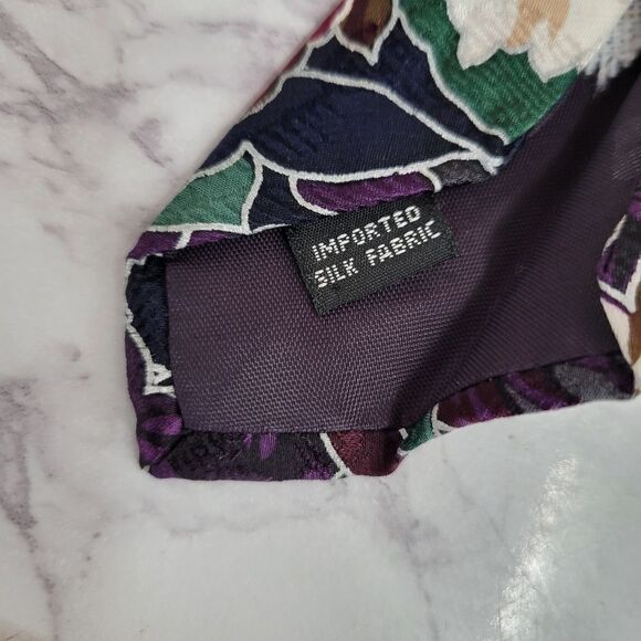 Chez Roffe Vintage Floral Silk Necktie Men's Tie - Picture 6 of 9